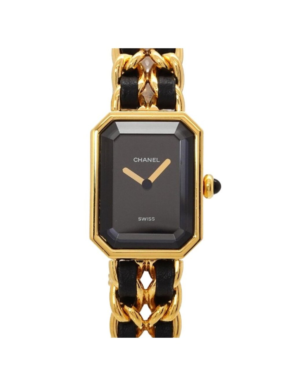 Chanel Premiere L Vintage Watch Black Gold
